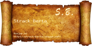 Strack Berta névjegykártya